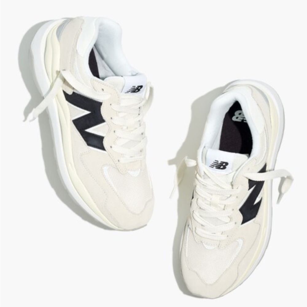 New Balance 57/40 Sneakers in Sea Salt and Black